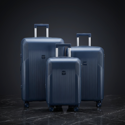 3-Piece Expandable Luggage Set (20” / 24” / 28”) – TSA Approved - Midnight Blue